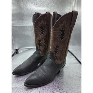 Dan Post Men's Cowboy Western Boots Point Toe Genuine Leather Black Brown 9D